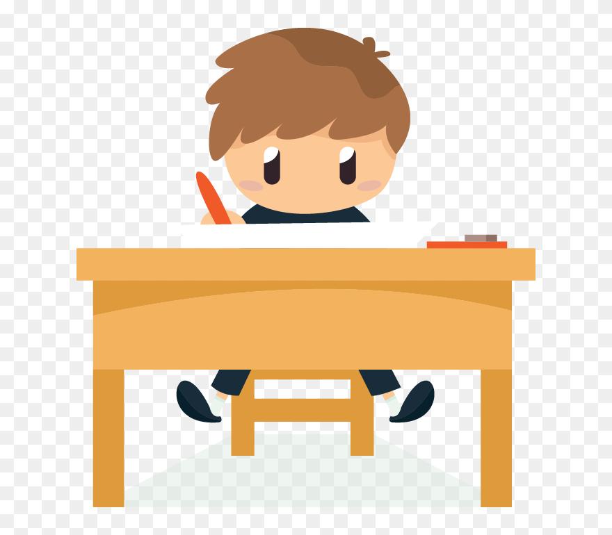 Homework Student Learning - Student Doing Homework Cartoon Clipart
