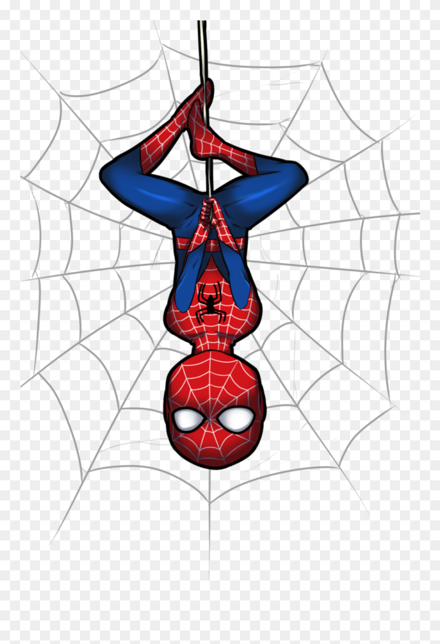 Download Spiderman Hanging Upside Down Clipart Clip Royalty - Cute