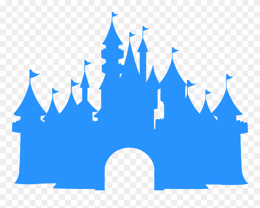 Disney Silhouette Free Vector - Disney Castle Silhouette Blue Clipart