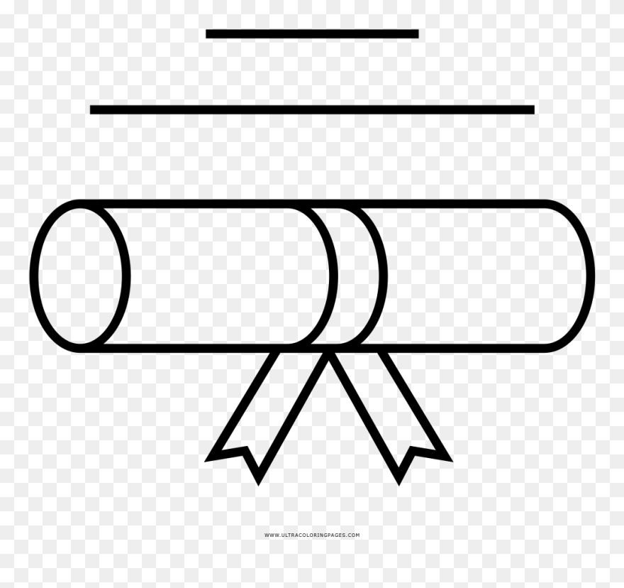 Drawing Diploma Academic Certificate Education Academic - Clip Ribbon Clipart Black And White - Png Download