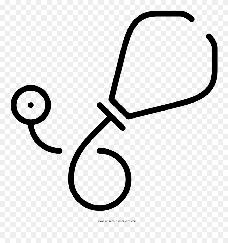 Stethoscope Coloring Page - Estetoscopio Dibujo Png Clipart