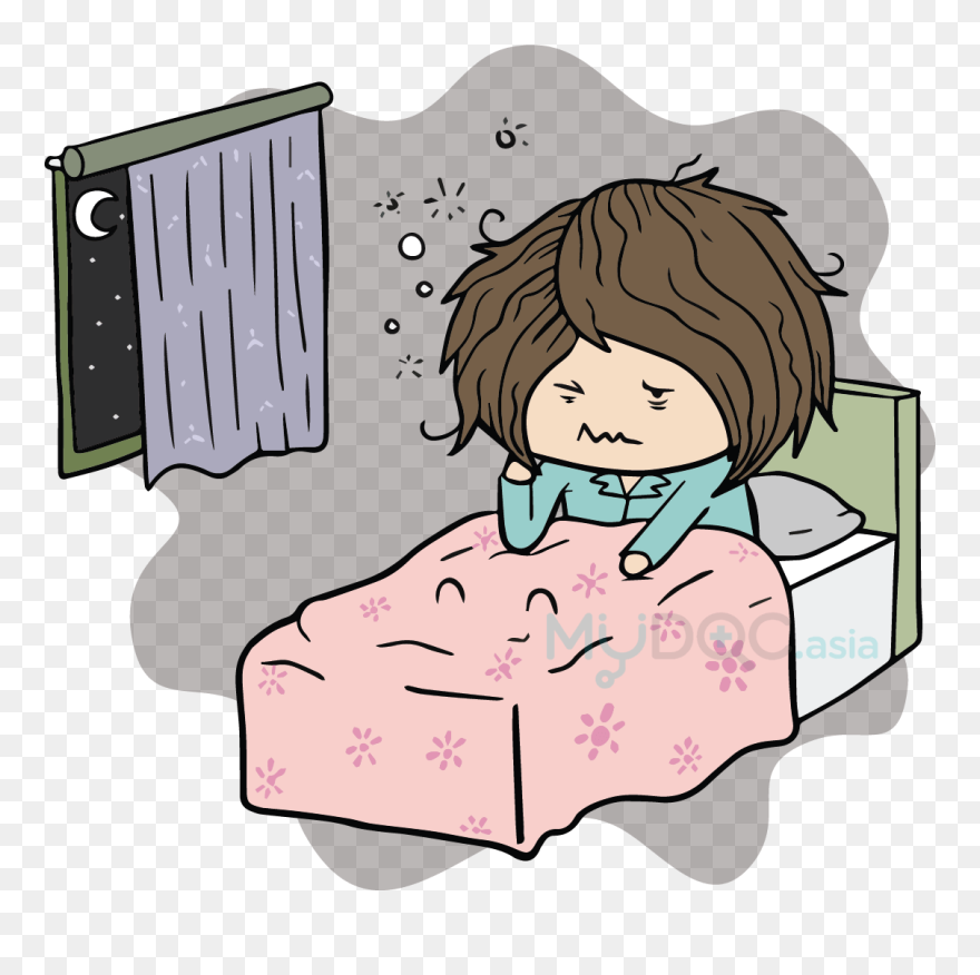 Cross Eyed Tired Insomniac Writer Clipart Graphic Royalty - Can T Sleep Clipart - Png Download