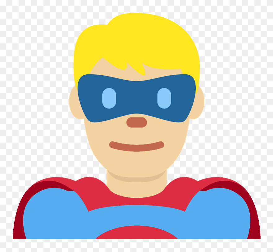 Man Superhero Emoji Clipart - Superhero - Png Download
