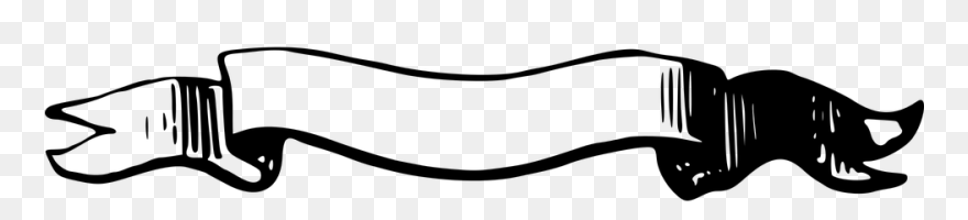 Ribbon Banner Black And White Clip Art - Transparent Banner Clipart Black And White - Png Download