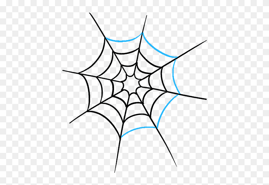 How To Draw Spider Web With Spider - Spider In A Web Drawing Clipart