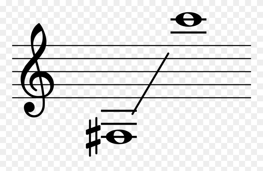 Transparent Trumpet Clipart Black And White - Cm9 Chord On Staff - Png Download