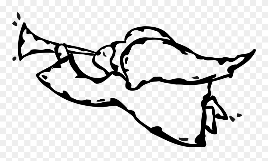 Vector Illustration Of Spiritual Angel With Wings Blows - Vector Graphics Clipart