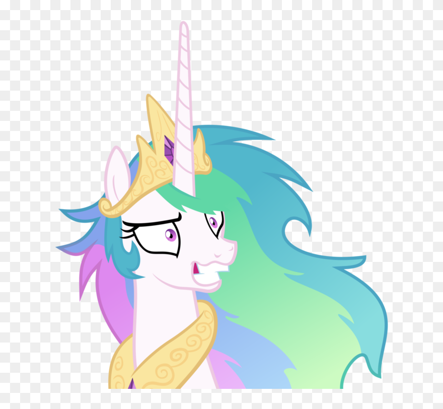 Crazy Clipart Rainbow Hair - My Little Pony Crazy Celestia - Png Download