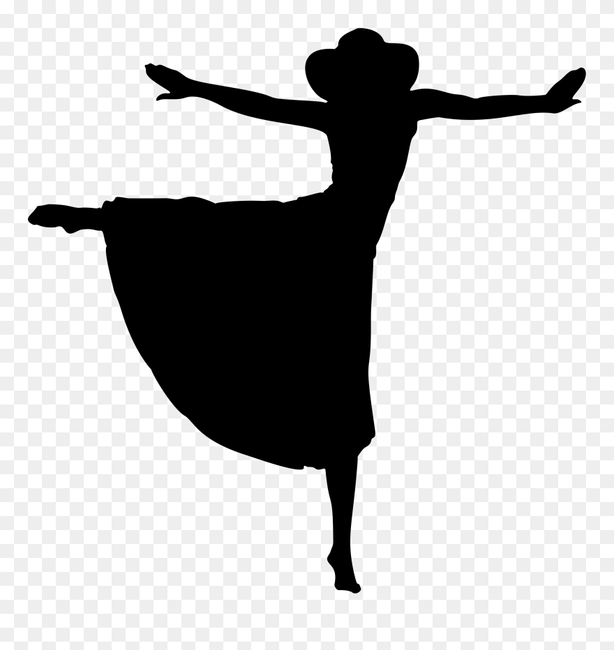 Gymnast Clipart Acro Dance - Silhouette Woman Dancing Clipart - Png Download