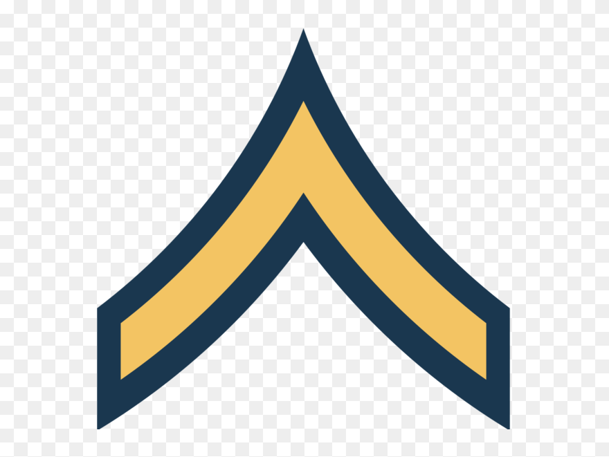 Transparent Army Line Triangle Angle Clipart For Military - Army Private Rank - Png Download