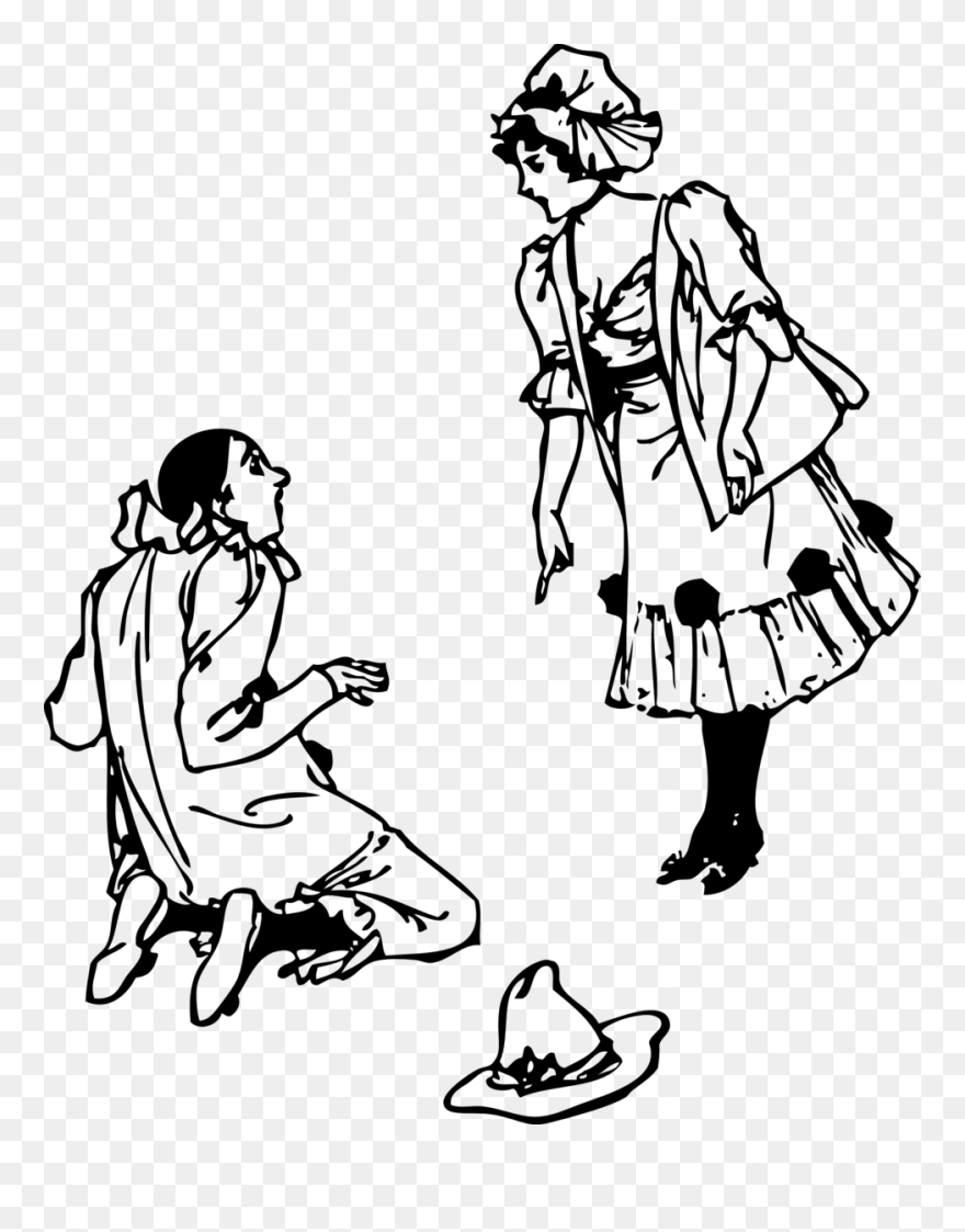 Art,monochrome Photography,artwork - Sad Maid Clipart - Png Download