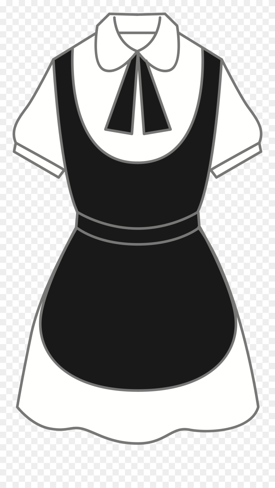 Maid Clipart Black And White - Maid Outfit Clip Art Png Transparent Png