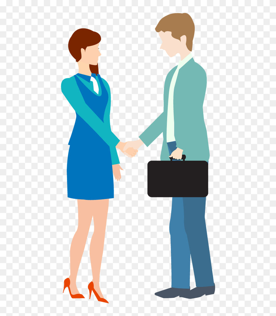 Businessperson Handshake Sales Clip Art - People Greeting Each Other - Png Download