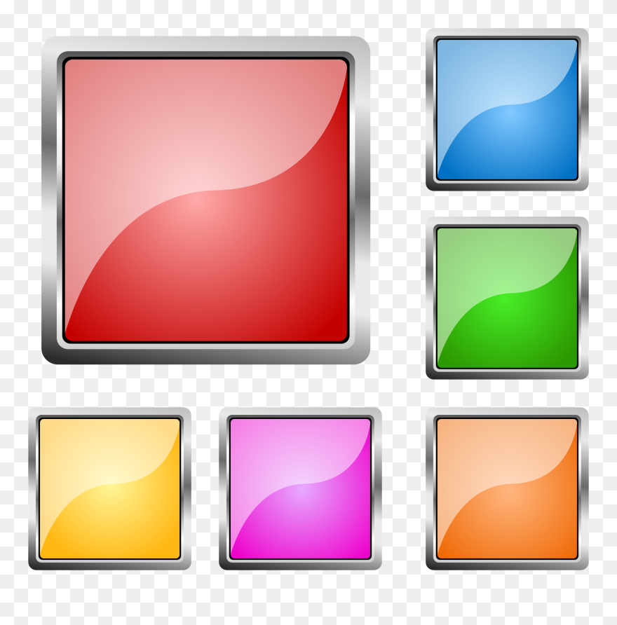Clipart - Glossy Button Square Png Transparent Png