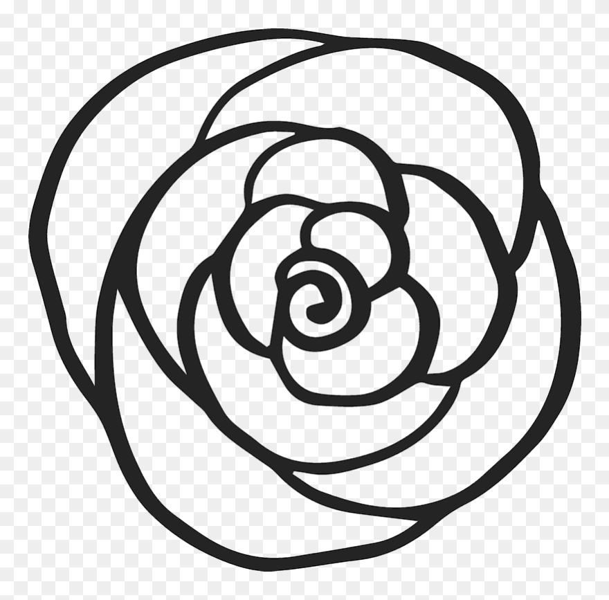 Collection Of Free Spiral Drawing Rose Download On - Rose Outline Png Clipart