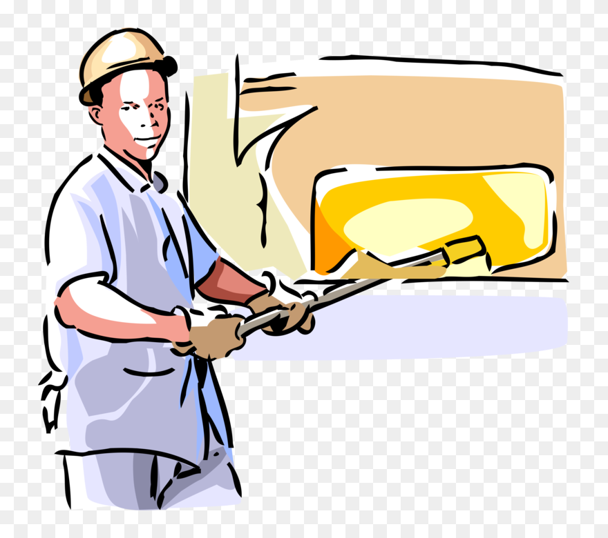 Vector Illustration Of Baker Bakes Fresh Bread Loaves - Clip Art - Png Download