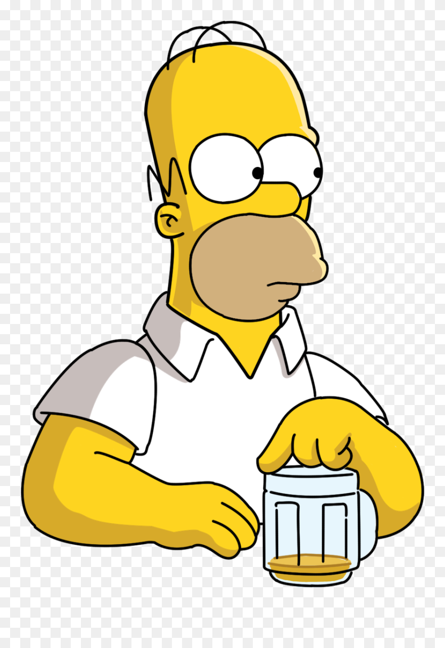 Bart Simpson Clipart Bark - Homero Con Una Cerveza - Png Download