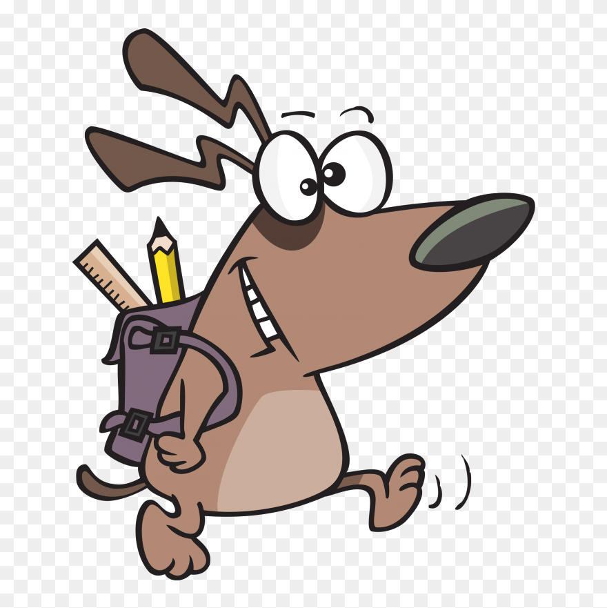 Backpack Dog Cartoon Clipart
