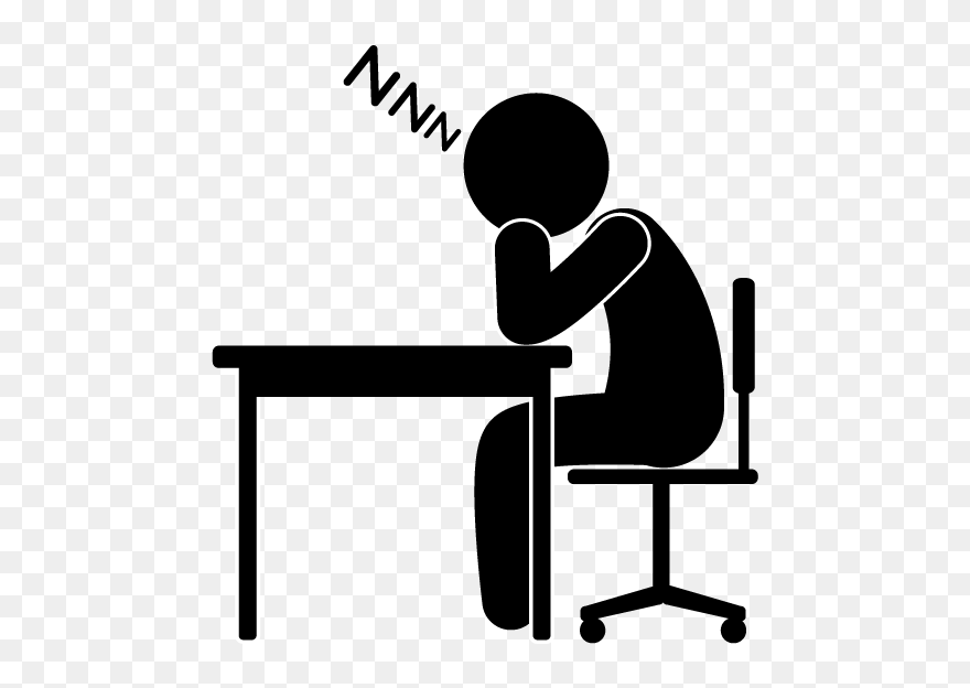 Sitting At Desk Clipart - Png Download
