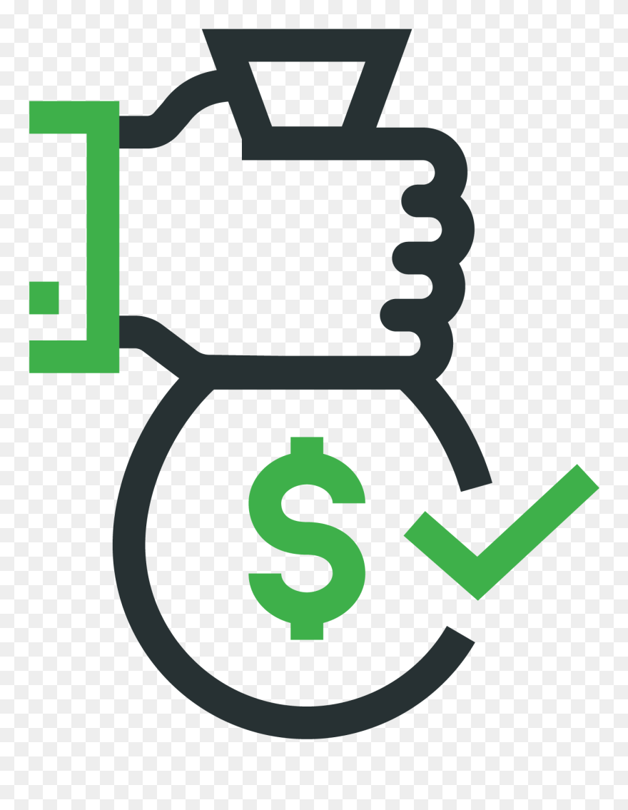 Icon Of Hand Holding Bag Of Money - Icon Clipart