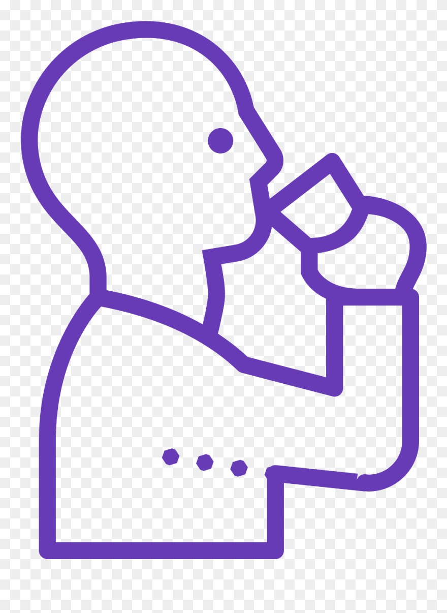 Drinking Clipart Purple - Drinking Water Clipart Black And White - Png Download
