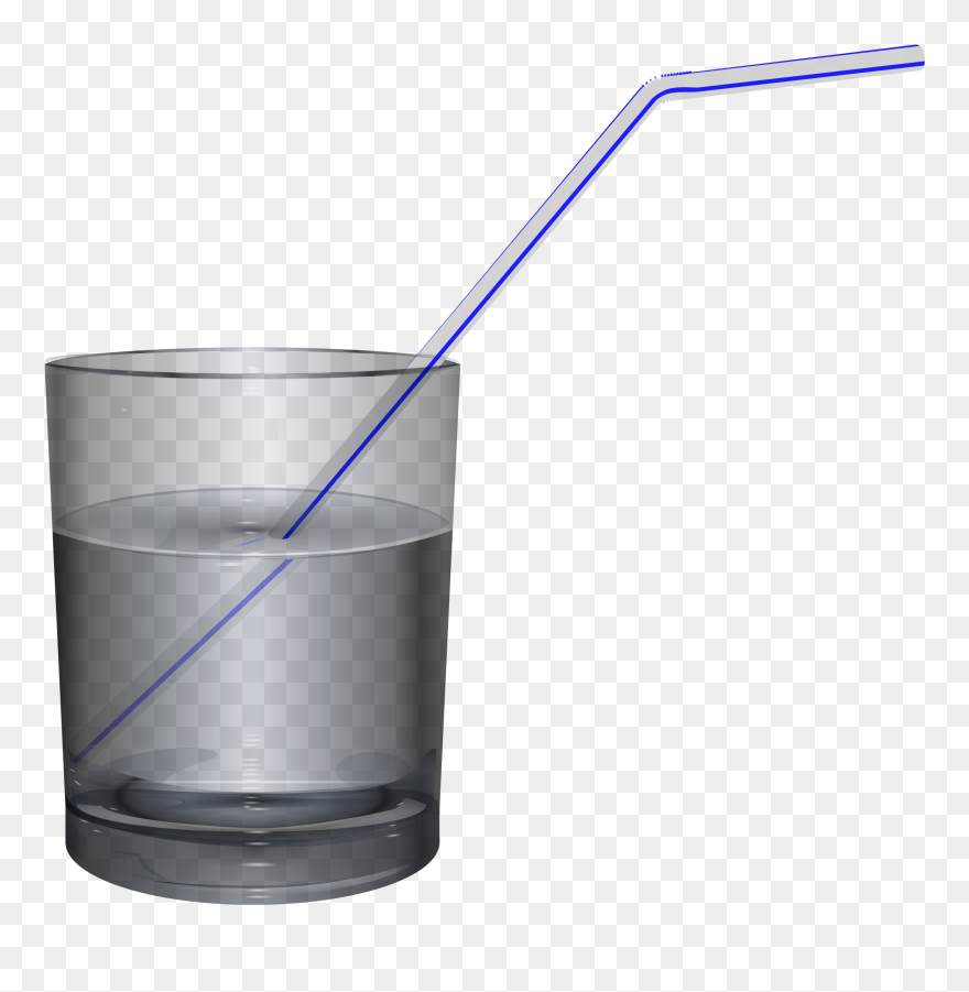 Water,glass,liquid - Glass Of Water With A Straw Clipart