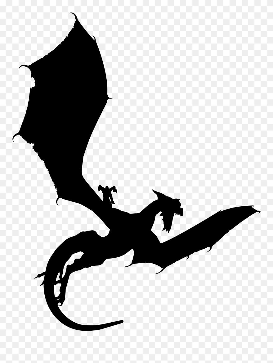 Clipart Dragon Renaissance - Dragon Silhouette Transparent Background - Png Download