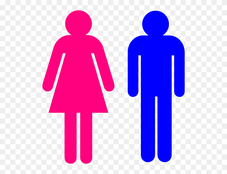 Stick Figure Boy And Girl - Male And Female Bathroom Signage Clipart