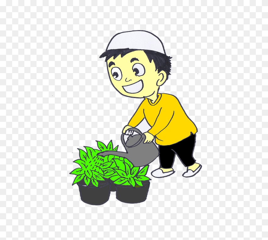 Animasi Gambar Menyiram Tanaman Clipart