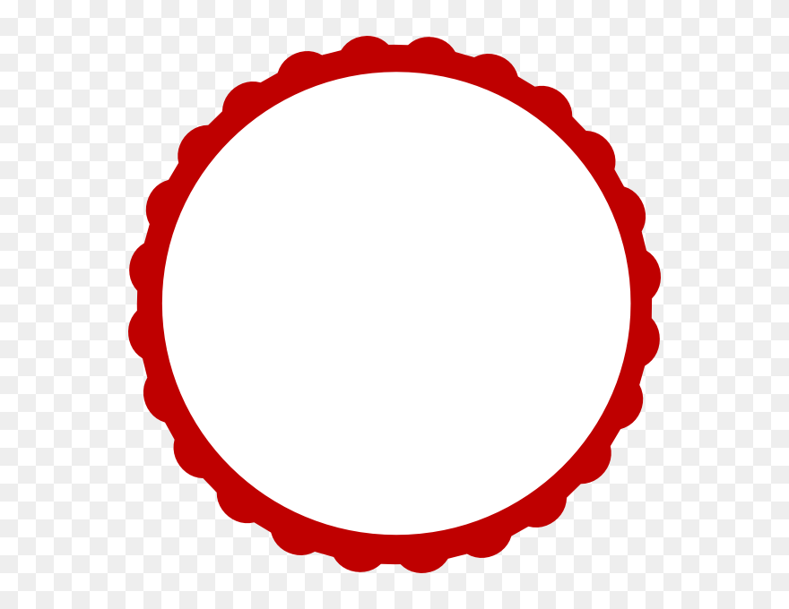 Red White Scallop Circle Frame Clip Art At Clker - Circle - Png Download
