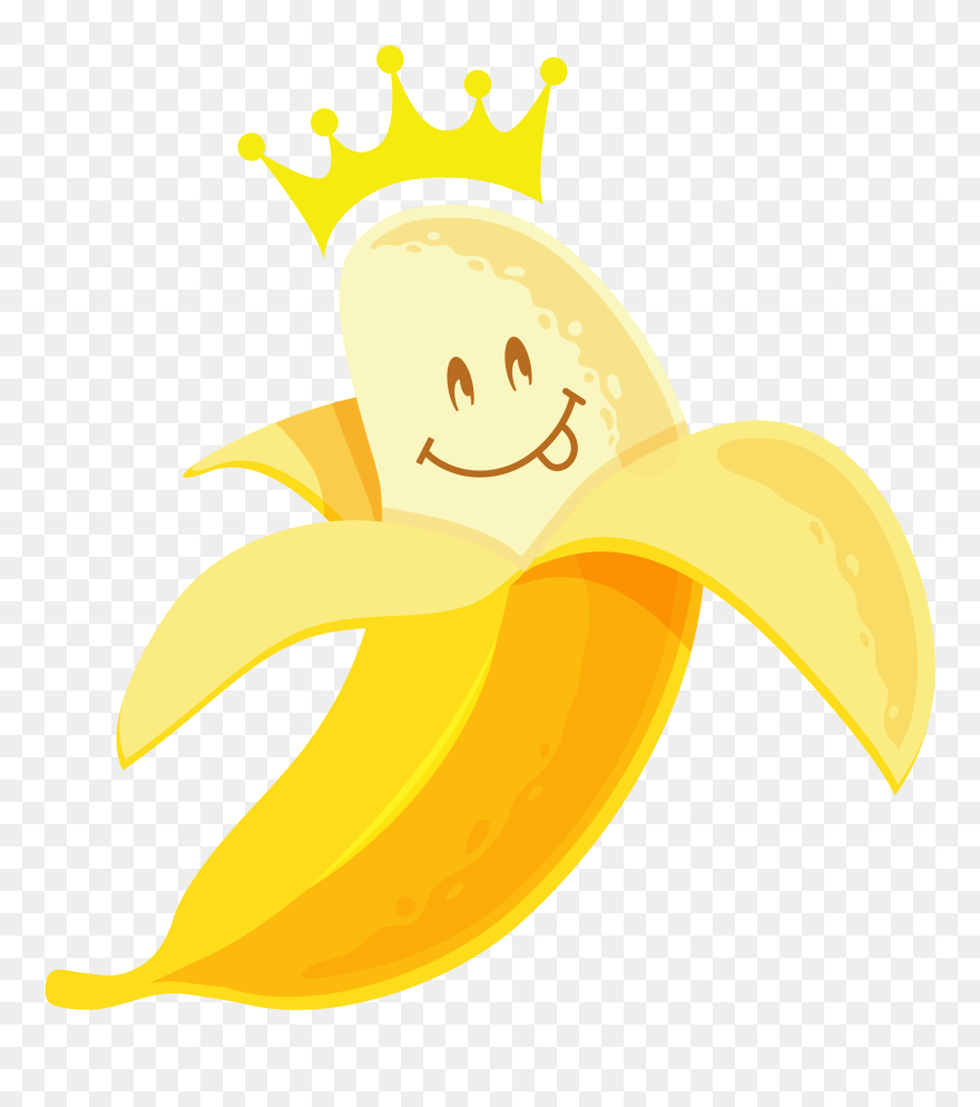 Banana With Crown Cartoon Clipart