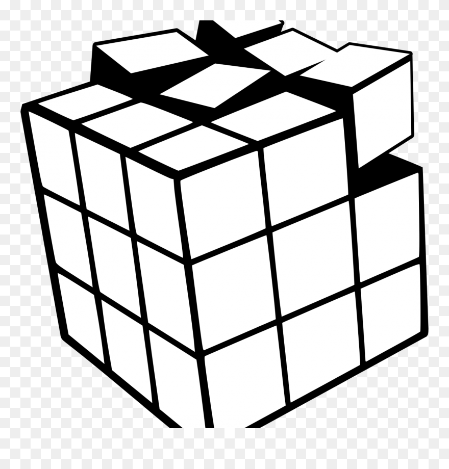 Coloring Pages Exceptional Geometric Pattern Printable - Rubiks Cube All White Clipart