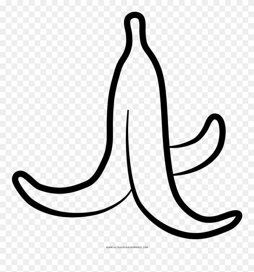 Banana Peel Coloring Page - Cascara De Platano Dibujo Clipart