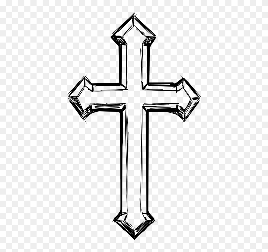 Symbol,cross,candle Holder - Cross Drawings Clipart