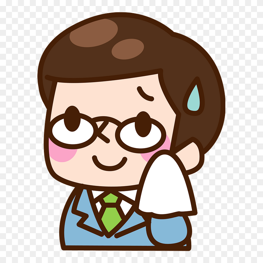 Business Man Cold Sweat Clipart - フリー 素材 イラスト 男性 会社 員 - Png Download