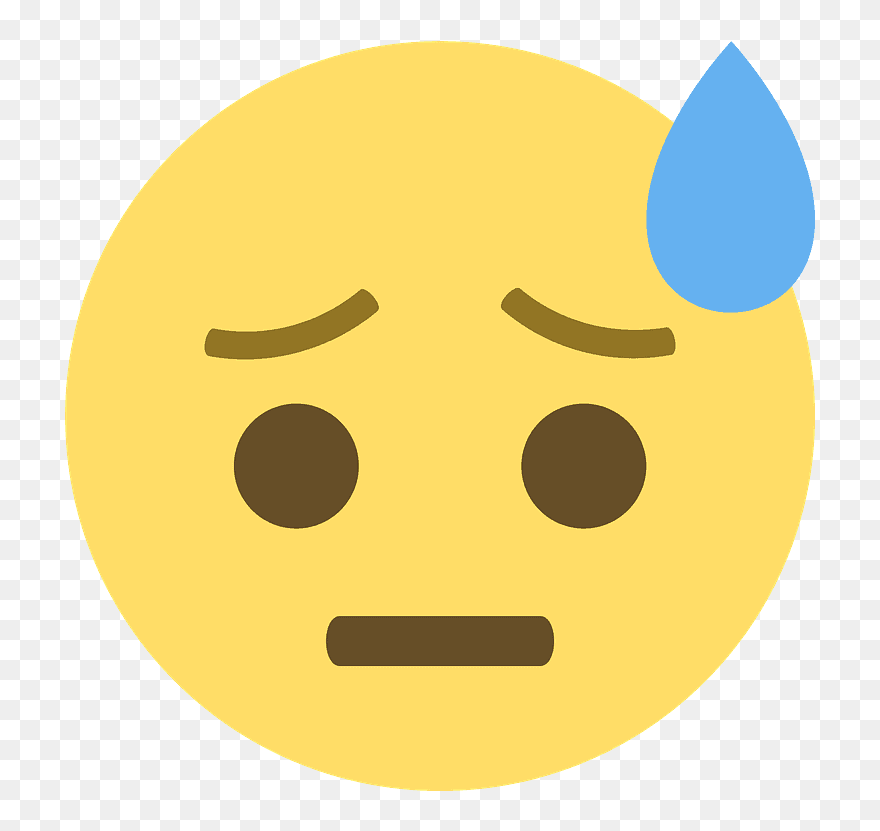 Downcast Face With Sweat Emoji Clipart - People Who Overthink Meme - Png Download
