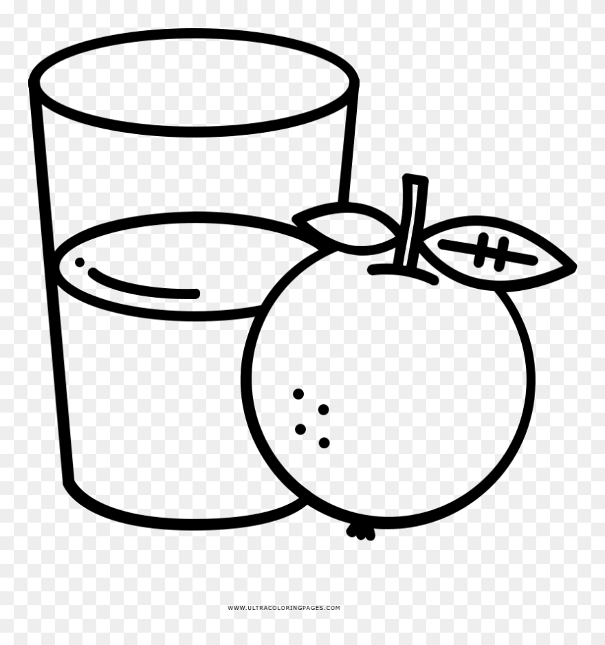 Orange Juice Coloring Page Clipart