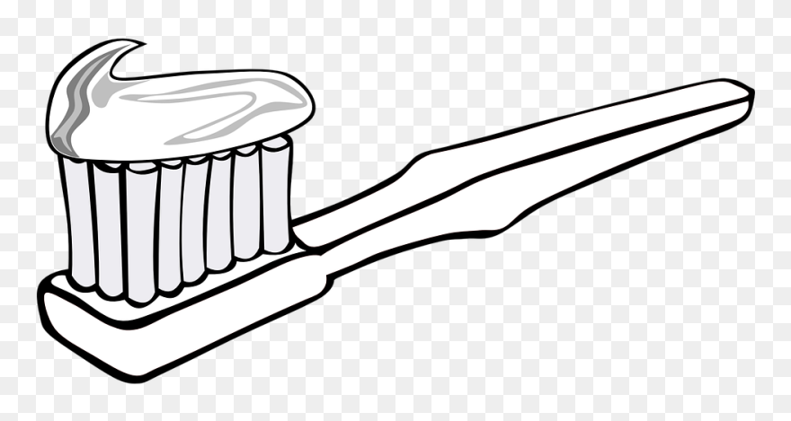 Toothbrush Clipart Black And White - Png Download