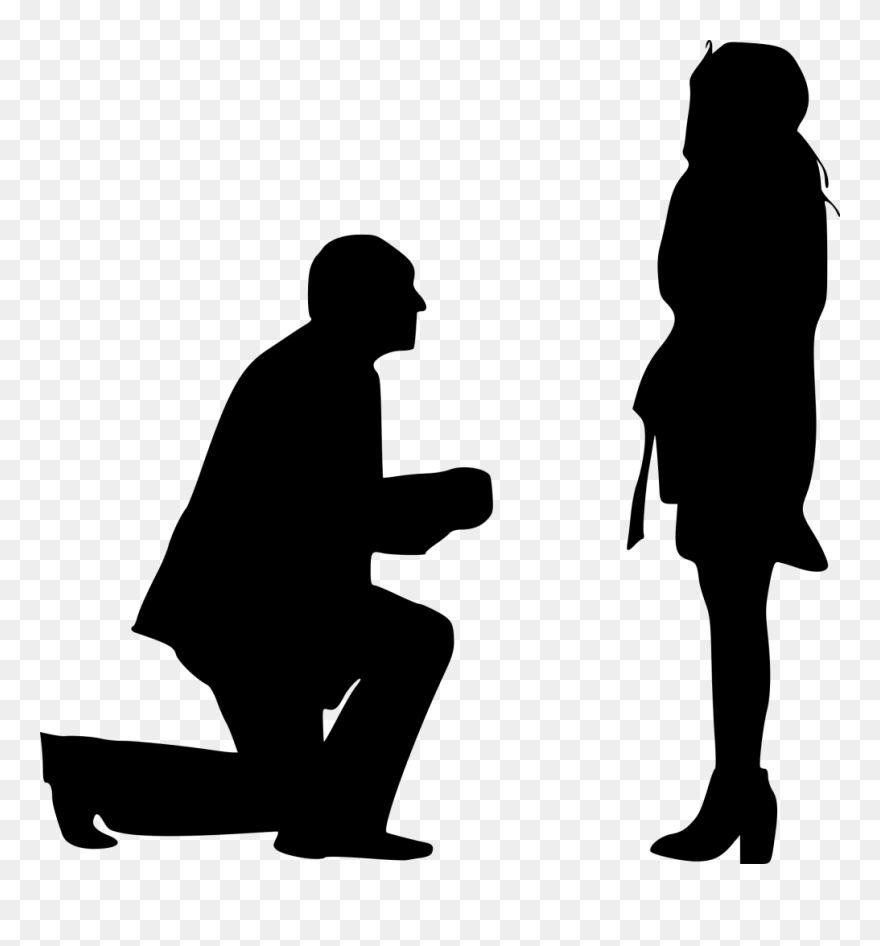 Love Clipart Proposal - Man Propose To Woman - Png Download