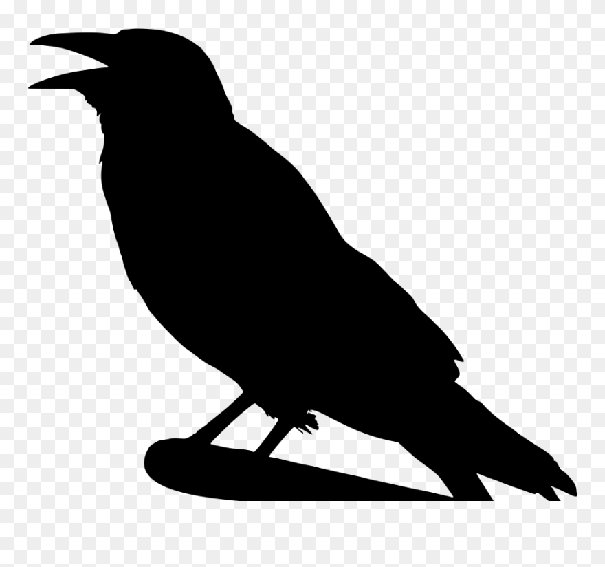 Crow Silhouette White Clipart