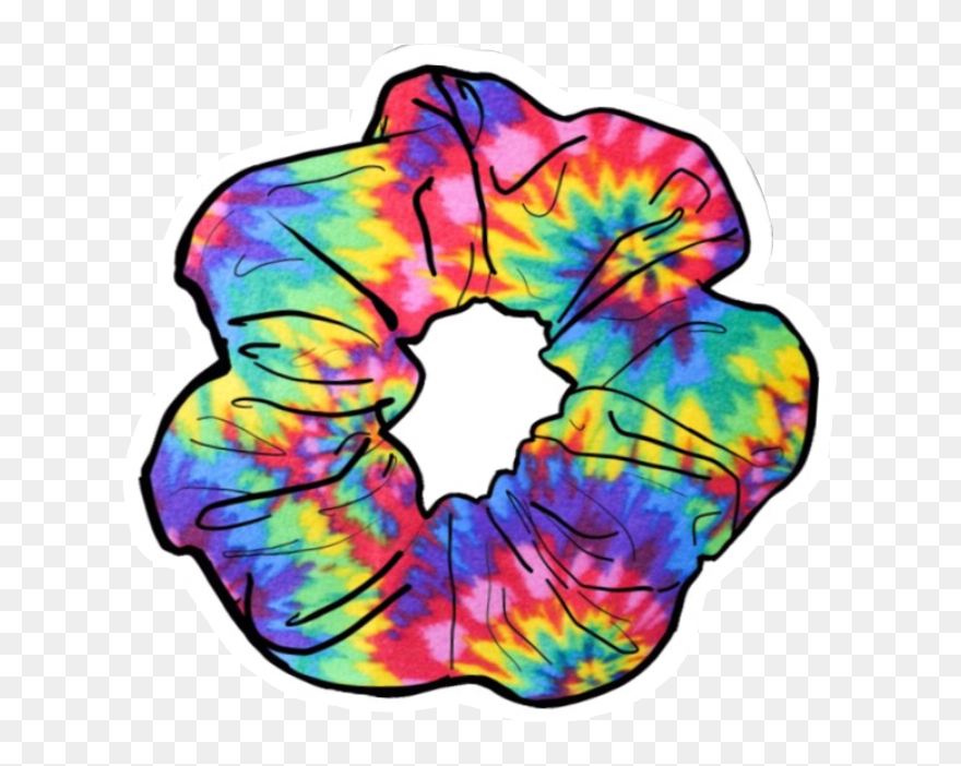 #scrunchie #sticker #cute #rainbow #tie #dye #tiedye - Scrunchie Sticker Clipart