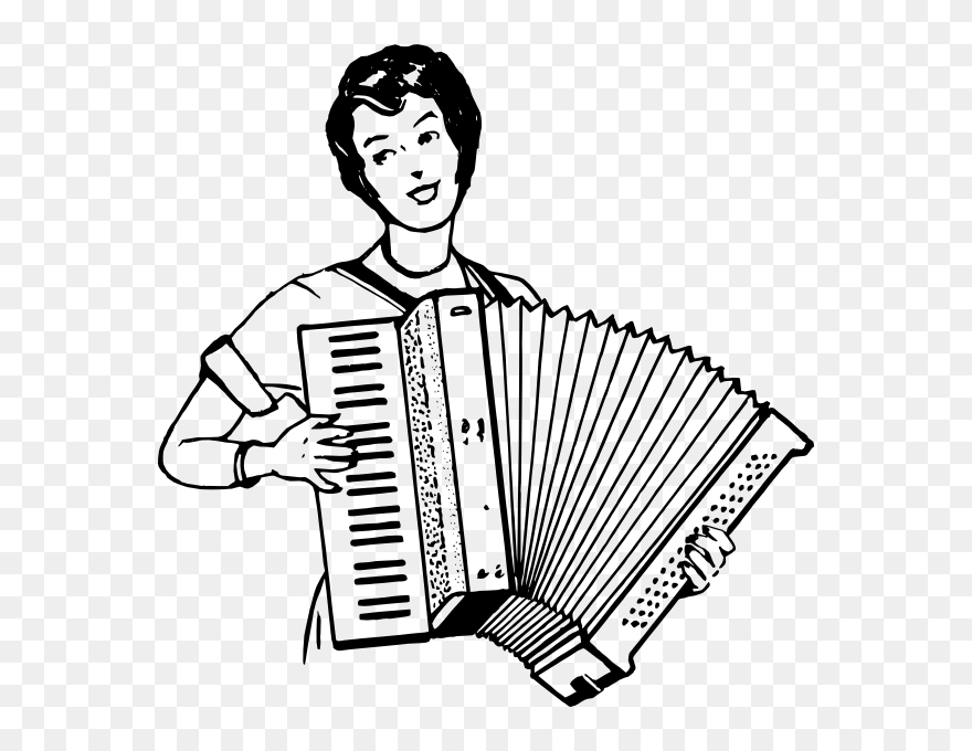 Free Vector Woman Playing Accordeon Clip Art - Neutral Milk Hotel Accordion Peas - Png Download