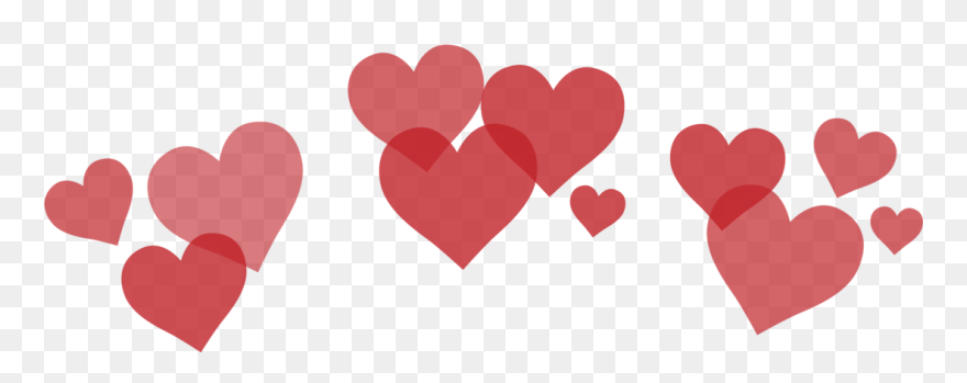 Red Hearts Love Filter Snapchat Crown - Snapchat Heart Filter Red Clipart