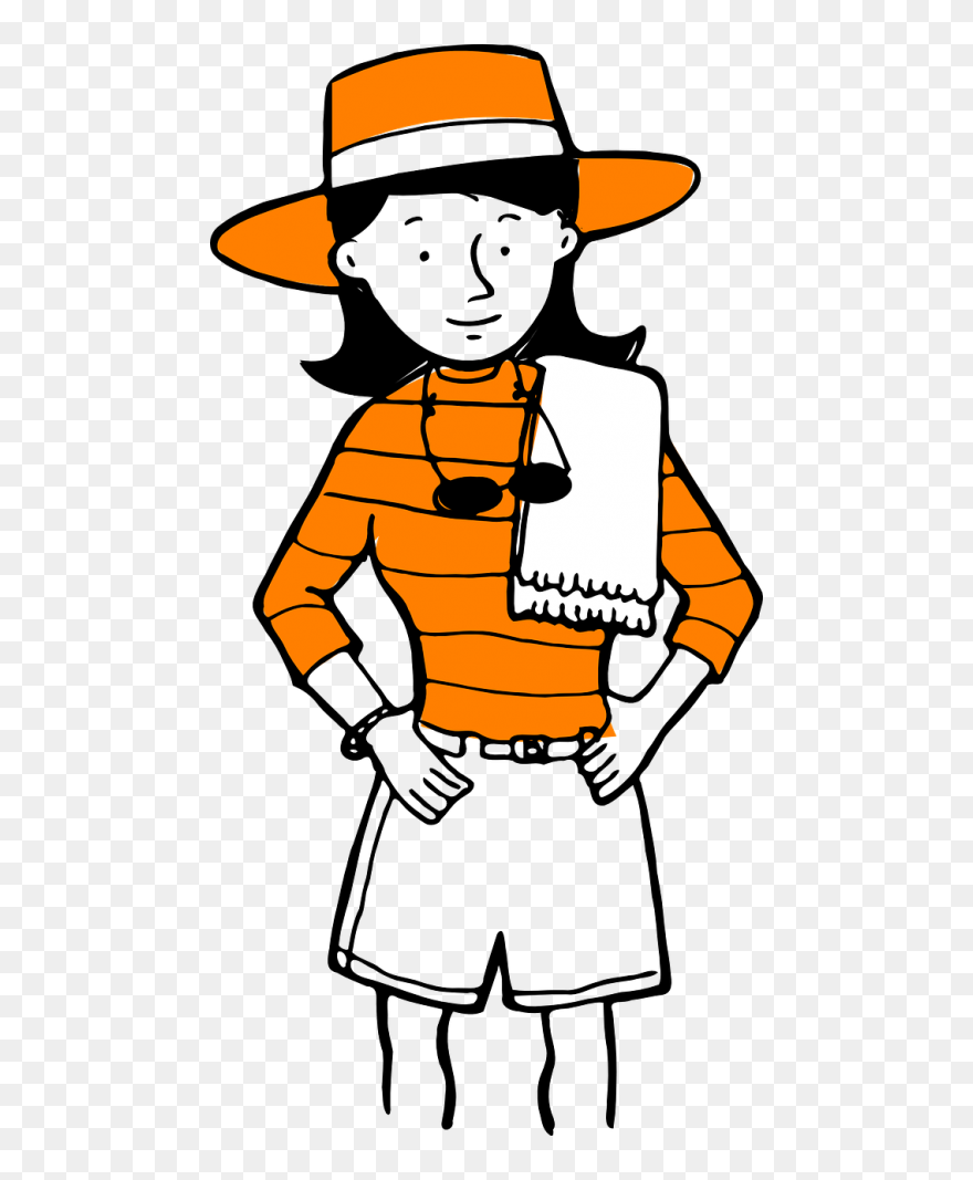 Woman Girl Vacation - Dibujo De Guia Turistica Clipart