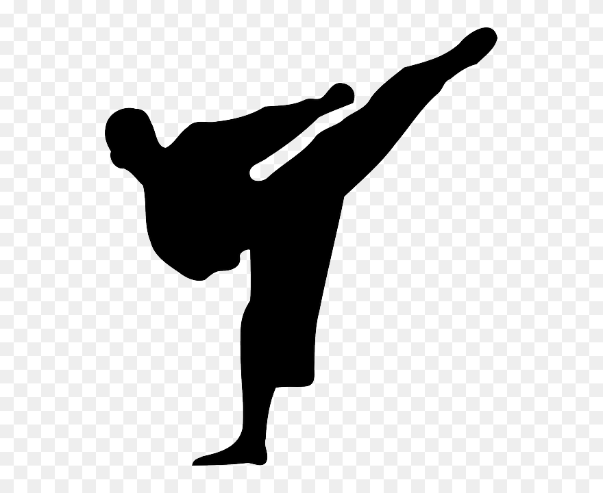 Kickboxing, Kick, Karate, Muay Thai, Thai Boxing, Black - Jiu Jitsu Clipart - Png Download