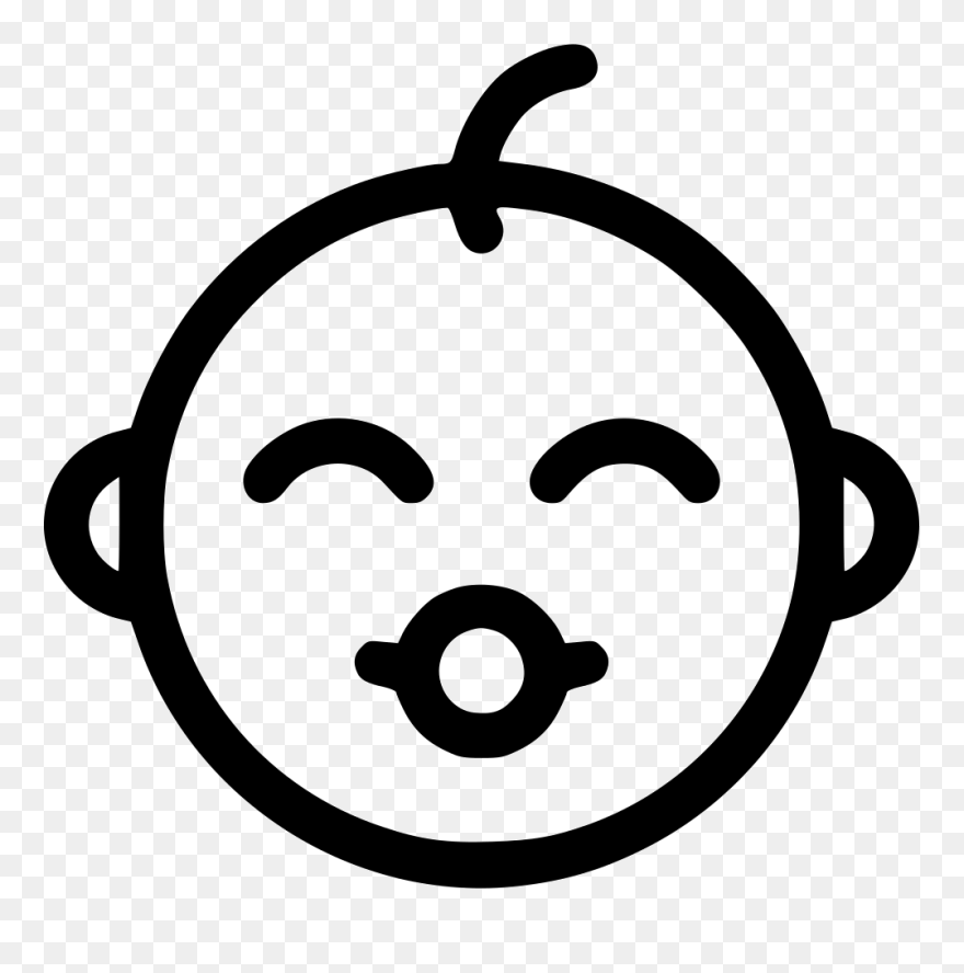 Baby Face - Baby Emoji Coloring Page Clipart