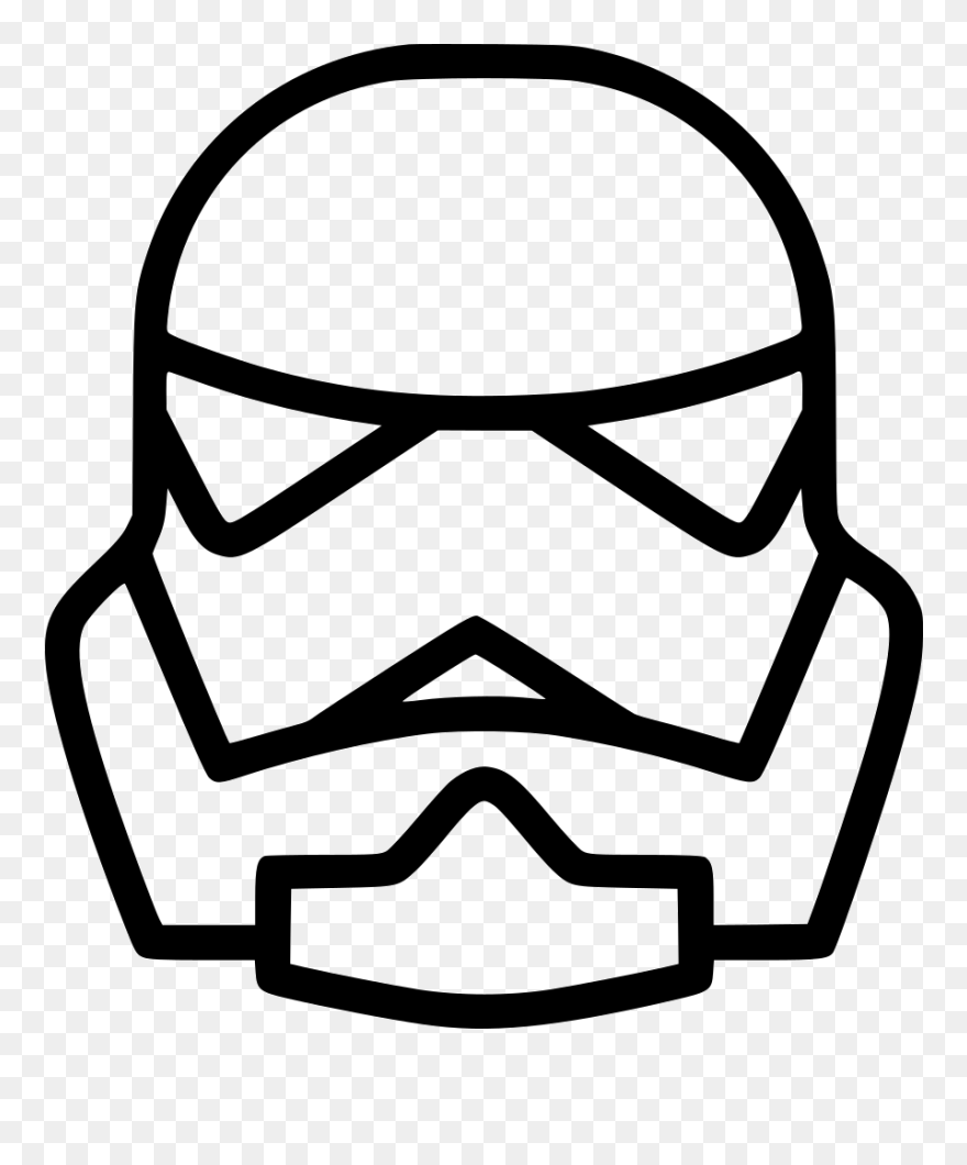 Head,coloring Book,line,face Mask,line Art,clip Art,football - Star Wars Storm Trooper Cartoon - Png Download