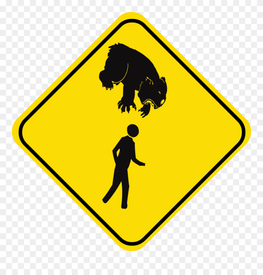 Drop Bear Warning Sign Clipart