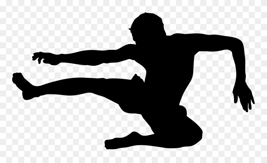 Silhouette Karate Kick - Pose Karate Kid Kick Clipart