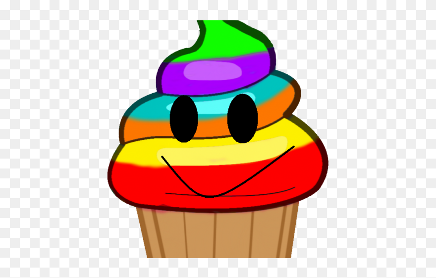 Rainbow Cartoon Cupcake Clipart